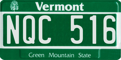 VT license plate NQC516