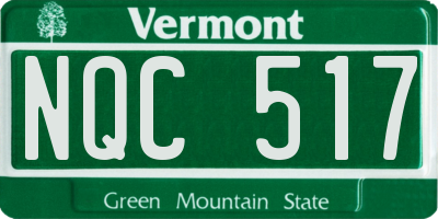VT license plate NQC517