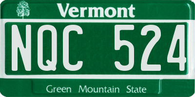 VT license plate NQC524