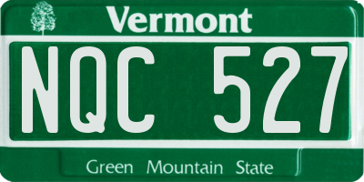 VT license plate NQC527