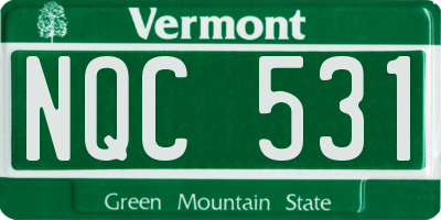 VT license plate NQC531