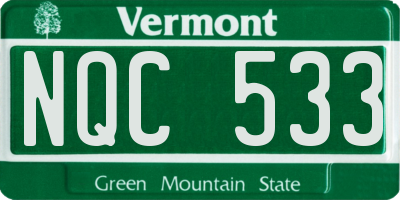 VT license plate NQC533