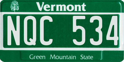 VT license plate NQC534