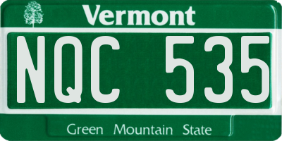VT license plate NQC535