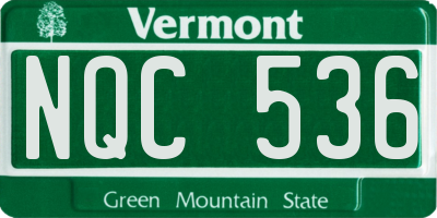 VT license plate NQC536