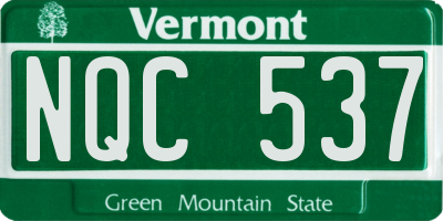 VT license plate NQC537