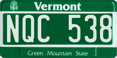 VT license plate NQC538