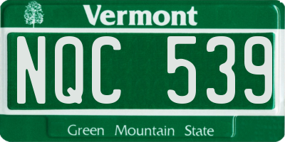 VT license plate NQC539