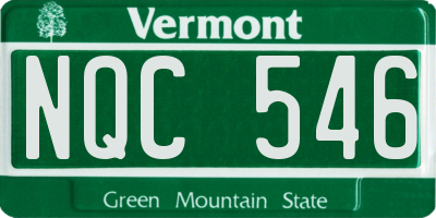 VT license plate NQC546