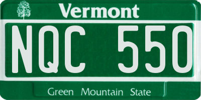 VT license plate NQC550