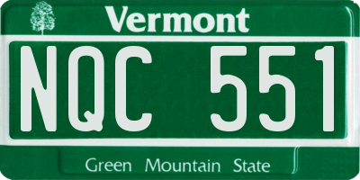 VT license plate NQC551