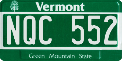 VT license plate NQC552
