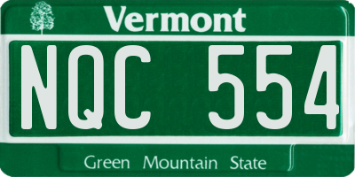 VT license plate NQC554
