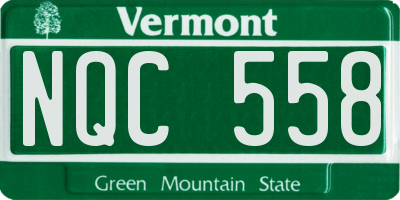 VT license plate NQC558