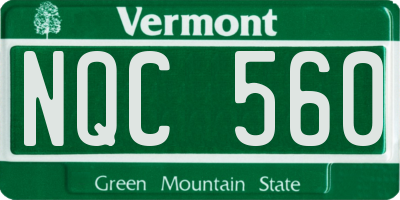VT license plate NQC560