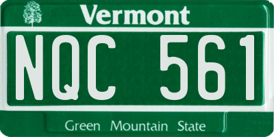 VT license plate NQC561