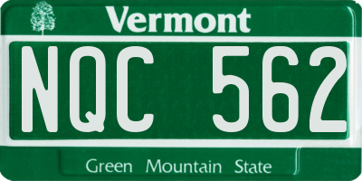 VT license plate NQC562