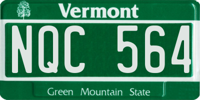 VT license plate NQC564
