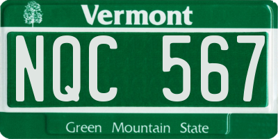 VT license plate NQC567