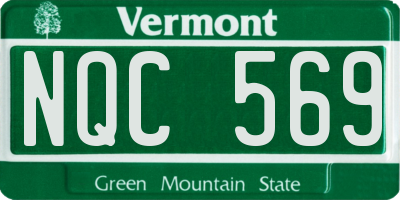 VT license plate NQC569