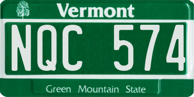 VT license plate NQC574