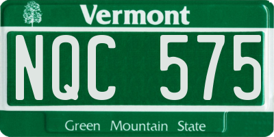 VT license plate NQC575