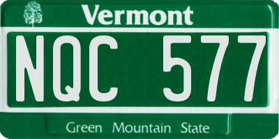 VT license plate NQC577