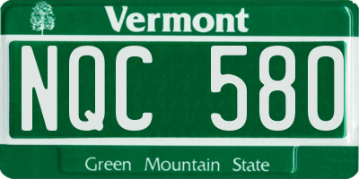 VT license plate NQC580