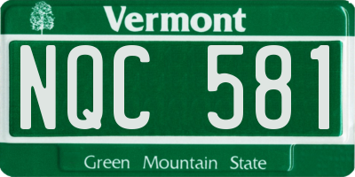 VT license plate NQC581