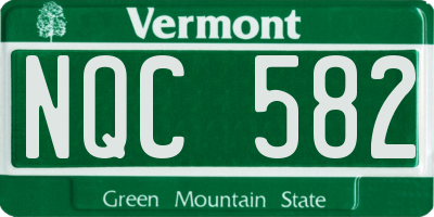VT license plate NQC582