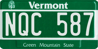 VT license plate NQC587