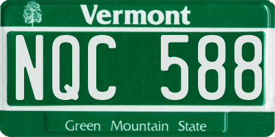 VT license plate NQC588