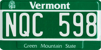 VT license plate NQC598