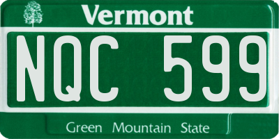VT license plate NQC599
