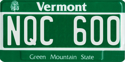 VT license plate NQC600