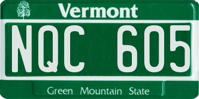 VT license plate NQC605