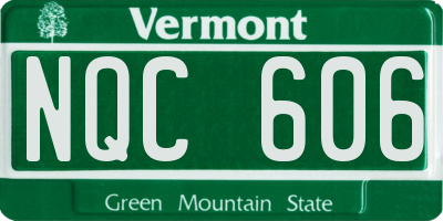 VT license plate NQC606