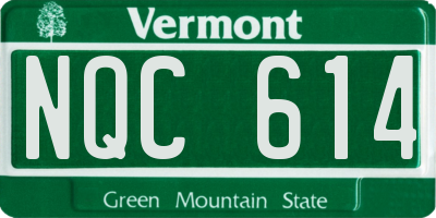 VT license plate NQC614