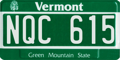 VT license plate NQC615