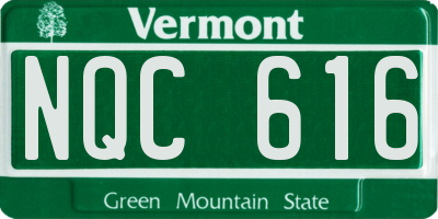 VT license plate NQC616