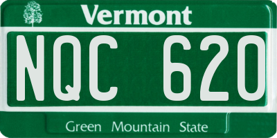 VT license plate NQC620