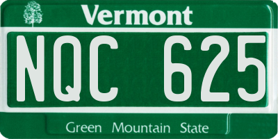 VT license plate NQC625