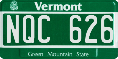VT license plate NQC626