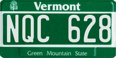 VT license plate NQC628