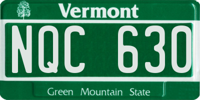 VT license plate NQC630