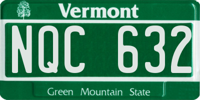 VT license plate NQC632