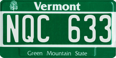 VT license plate NQC633
