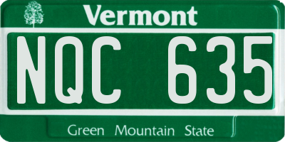 VT license plate NQC635