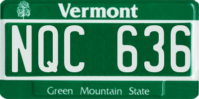 VT license plate NQC636