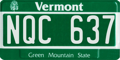 VT license plate NQC637
